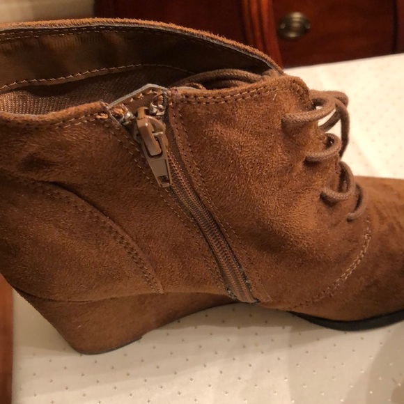 America Wedge Booties 11 Brown - Picture 7 of 8